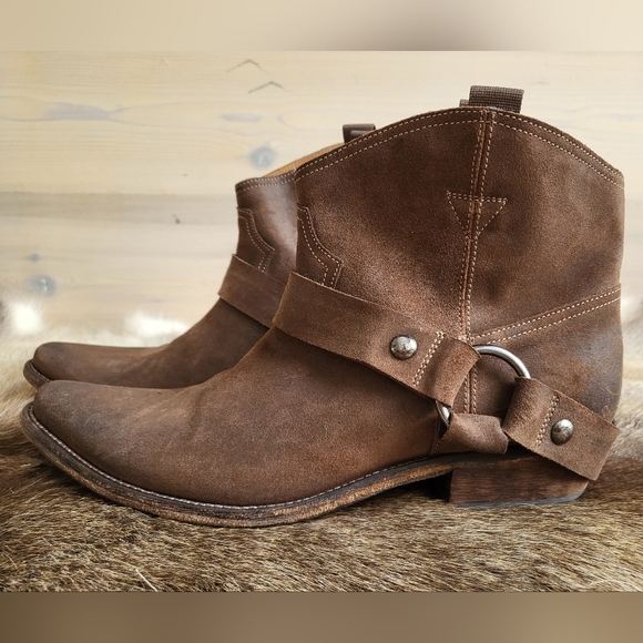 Materia Prima by Goffredo Fantini Italian Sueded Leather Western Ankle Boots 39 - Picture 2 of 15